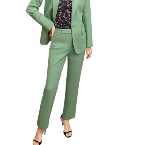 M.M. Lafleur The Smith Straight Trouser Washable Wool Twill Parisian Green 14 - Picture 4 of 7